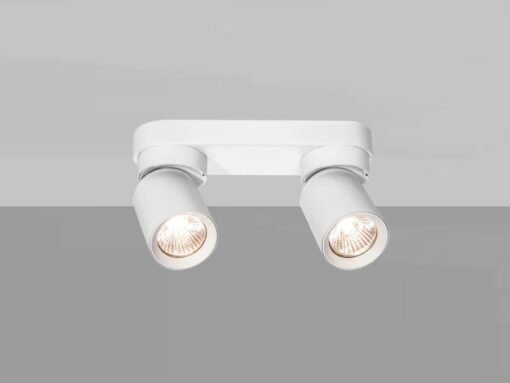 GU10 Surface-mounted spotlight fixture double cylinder sand white rotatable - Image 2