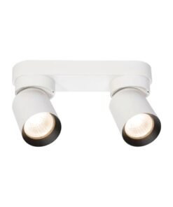 GU10 Surface-mounted spotlight fixture double cylinder sand white and black rotatable