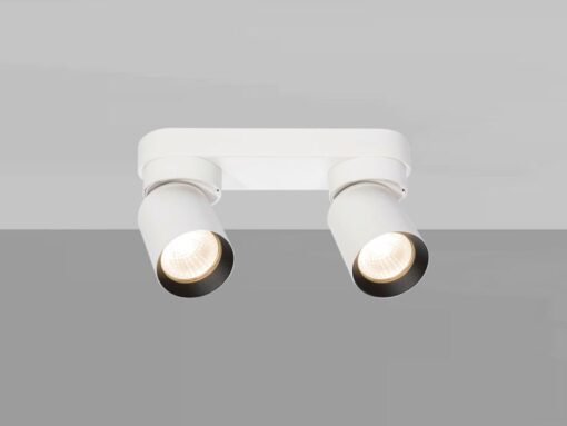 GU10 Surface-mounted spotlight fixture double cylinder sand white and black rotatable - Image 2
