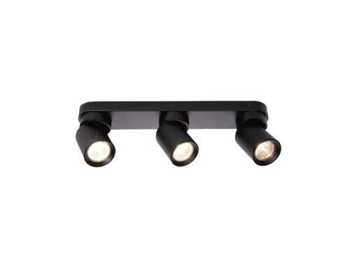 GU10 Surface-mounted spotlight fixture triple cylinder sand black rotatable