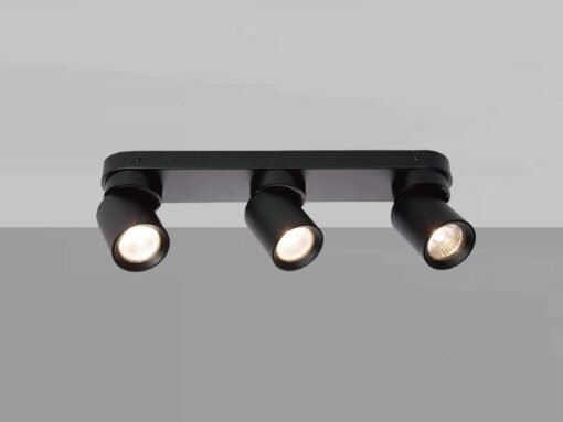 GU10 Surface-mounted spotlight fixture triple cylinder sand black rotatable - Image 2