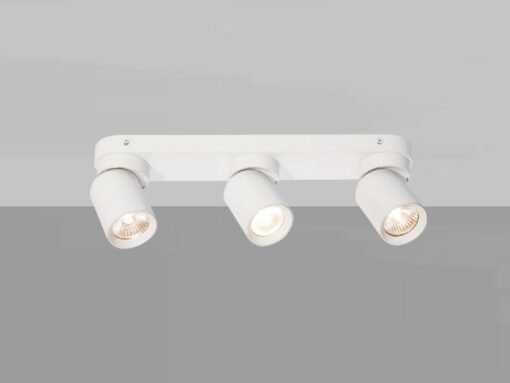 GU10 Surface-mounted spotlight fixture triple cylinder sand white rotatable - Image 2