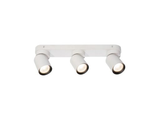 GU10 Surface-mounted spotlight fixture triple cylinder sand white and black rotatable