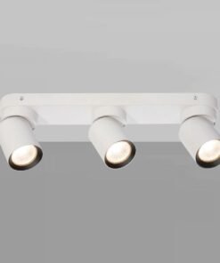 Alternative view of GU10 Surface-mounted spotlight fixture triple cylinder sand white and black rotatable