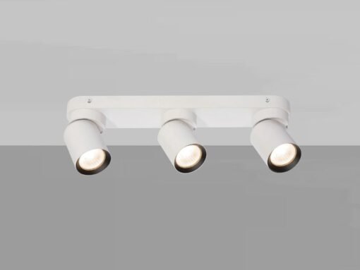 GU10 Surface-mounted spotlight fixture triple cylinder sand white and black rotatable - Image 2
