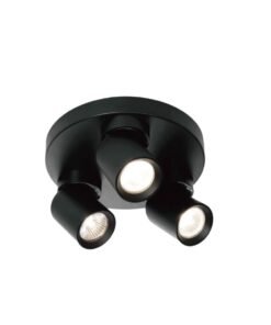 Round GU10 Surface-mounted spotlight fixture triple cylinder sand black rotatable