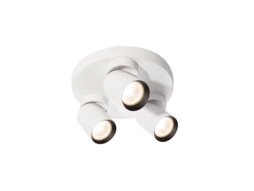 Round GU10 Surface-mounted spotlight fixture triple cylinder sand white and black rotatable