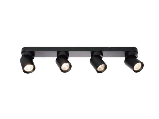 GU10 Surface-mounted spotlight fixture 4 cylinder sand black rotatable
