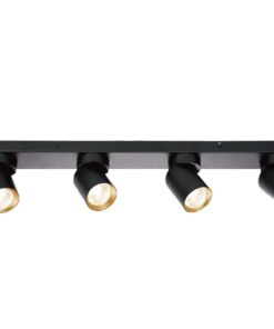 GU10 Surface-mounted spotlight fixture 4 cylinder sand black and gold rotatable