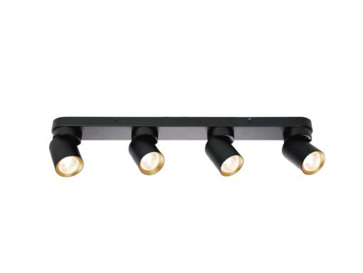 GU10 Surface-mounted spotlight fixture 4 cylinder sand black and gold rotatable