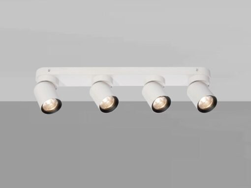 GU10 Surface-mounted spotlight fixture 4 cylinder sand white and black rotatable - Image 2