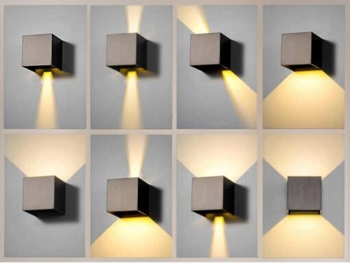 12W LED sand black Wall lamp Cube duo light adjustable waterproof - Image 7
