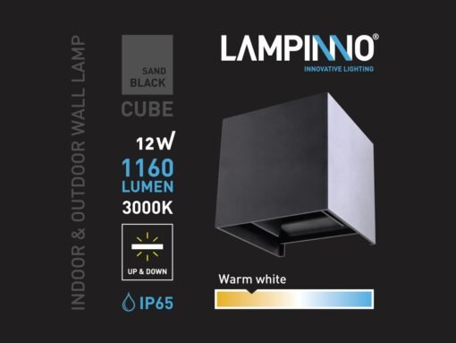 12W LED sand black Wall lamp Cube duo light adjustable waterproof - Image 8