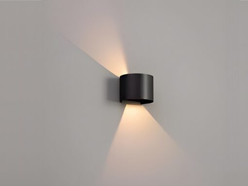 12W LED sand black Wall lamp round duo light adjustable waterproof - Image 4