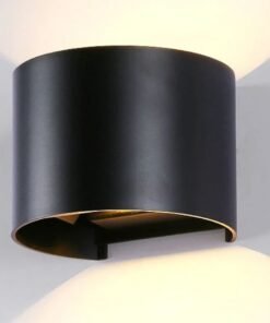 12W LED sand black Wall lamp round duo light adjustable waterproof
