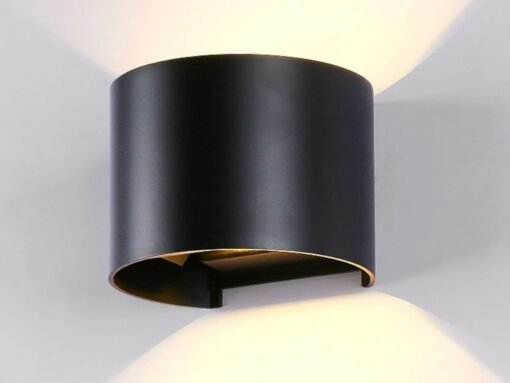12W LED sand black Wall lamp round duo light adjustable waterproof