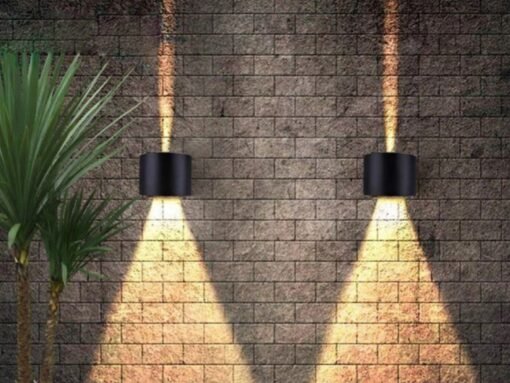 12W LED sand black Wall lamp round duo light adjustable waterproof - Image 6