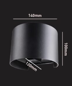 Alternative view of 12W LED sand black Wall lamp round duo light adjustable waterproof