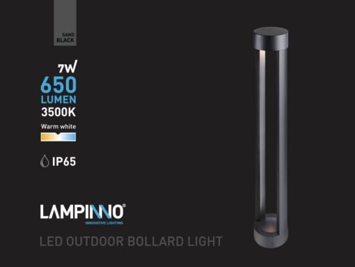 7W LED sand black garden lamp cylinder 60cm warm white - Image 7