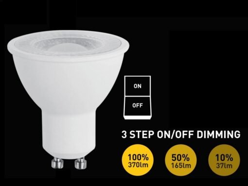 4.9W GU10 LED Spot 3 Steps On/Off dimming with lens 3000K