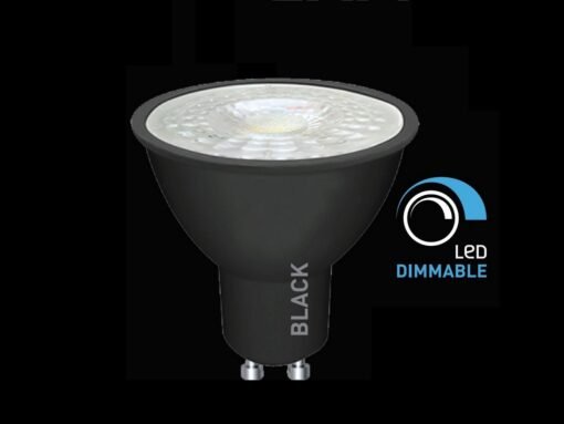 4.9W GU10 LED Spot Dimmable with lens 3000K black