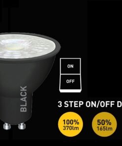 4.9W GU10 LED Spot 3 Steps On/Off dimming with lens 3000K black