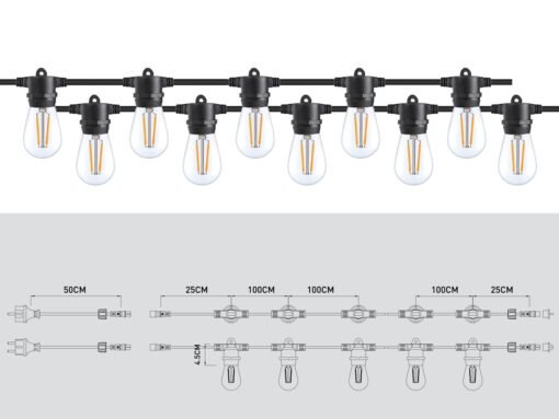 10 meters E27 Waterproof String Light connectable - Image 6