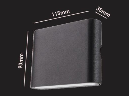 6W (2*3W) LED Sand Black Up & Down Waterproof Wall Lamp 3000K - Image 6