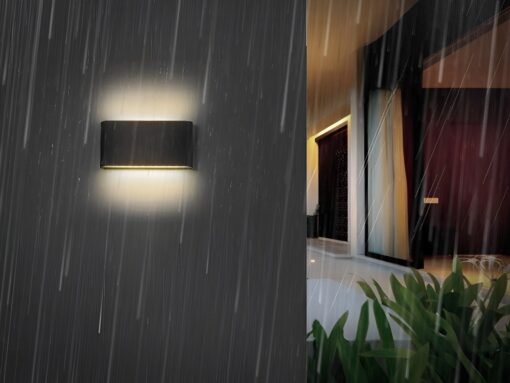 12W (2*6W) LED Sand Black Up & Down Waterproof Wall Lamp 3000K - Image 2