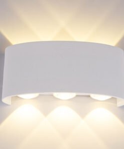 6W (6*1W) LED Sand White Up & Down Waterproof Wall Lamp 3000K