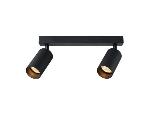 Surface-mounted spotlight GU10 Fixture double cylinder sand black rotatable