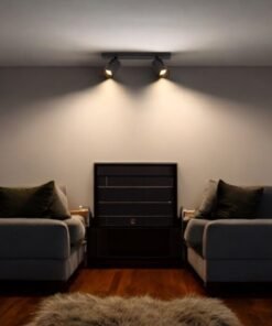 Alternative view of Surface-mounted spotlight GU10 Fixture double cylinder sand black rotatable