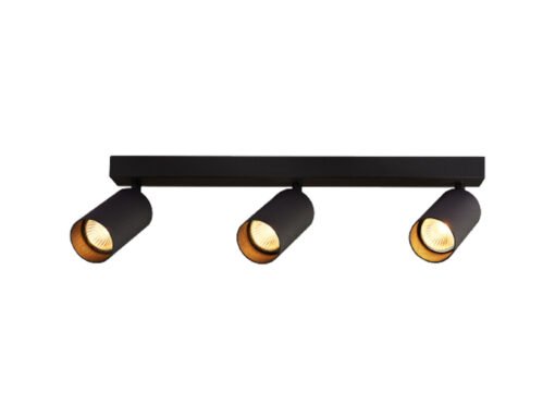 Surface-mounted spotlight GU10 Fixture triple cylinder sand black rotatable
