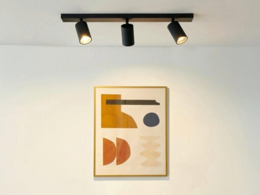 Surface-mounted spotlight GU10 Fixture triple cylinder sand black rotatable - Image 2