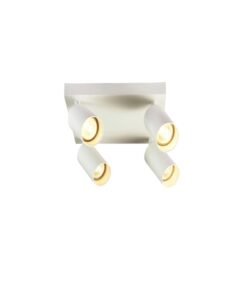 GU10 Square Surface-mounted spotlight Fixture 4 cylinders sand white rotatable