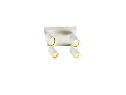 GU10 Square Surface-mounted spotlight Fixture 4 cylinders sand white rotatable