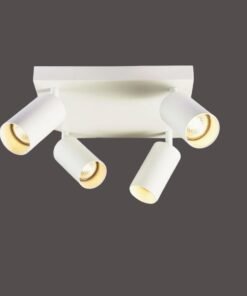 Alternative view of GU10 Square Surface-mounted spotlight Fixture 4 cylinders sand white rotatable