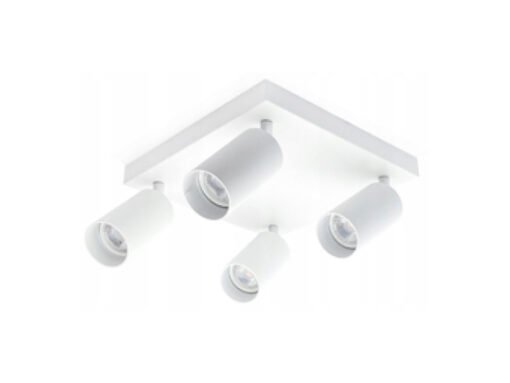 GU10 Square Surface-mounted spotlight Fixture 4 cylinders sand white rotatable - Image 3