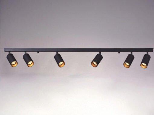 GU10 Surface-mounted spotlight Fixture 6 cylinders sand black rotatable