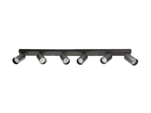 GU10 Surface-mounted spotlight Fixture 6 cylinders sand black rotatable - Image 3