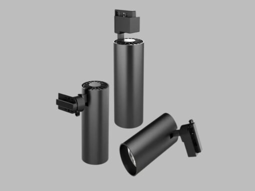 18W 3000K LED Track Light cylinder sand black rotatable - Image 4
