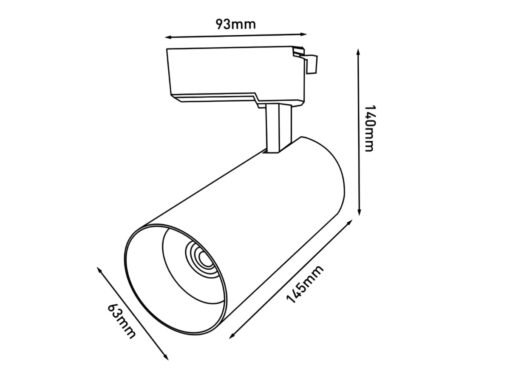 18W 4000K LED Track Light cylinder sand white rotatable - Image 3