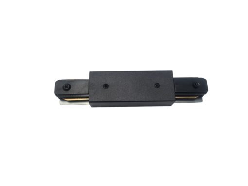 Central feed connection for 1 phase 2 wire track light system sand black