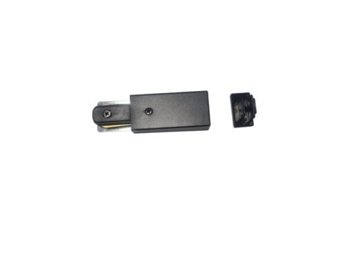 End power supply for 1 phase 2 wire track light system sand black