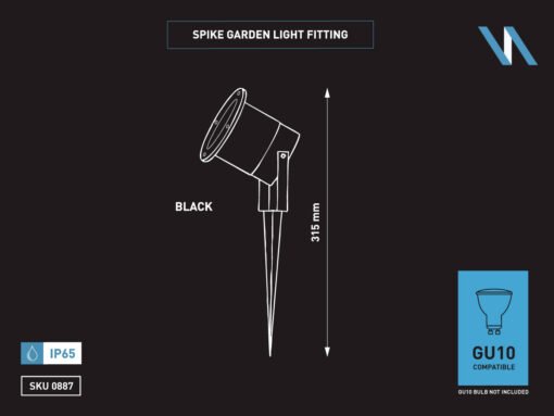 Spike Light GU10 fitting sand black waterproof - Image 6