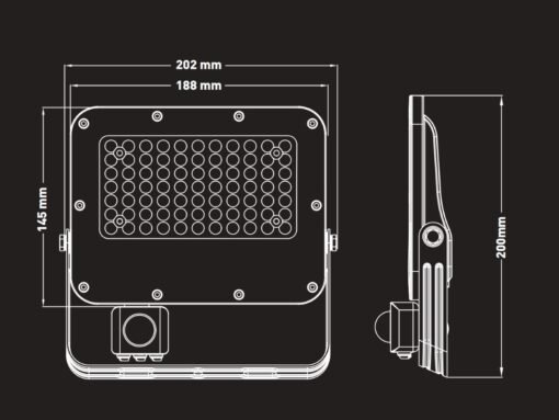 50W 5000K Floodlights With Sensor and Lens SMD LED Waterproof - Image 2