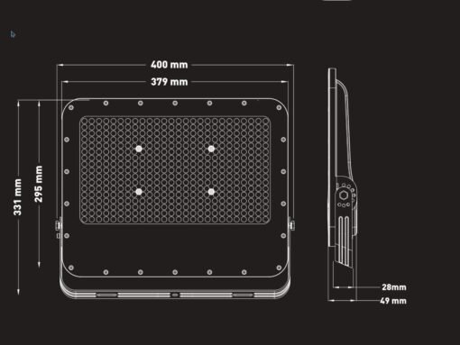 300W 5000K Floodlights With Lens SMD LED Waterproof - Image 4