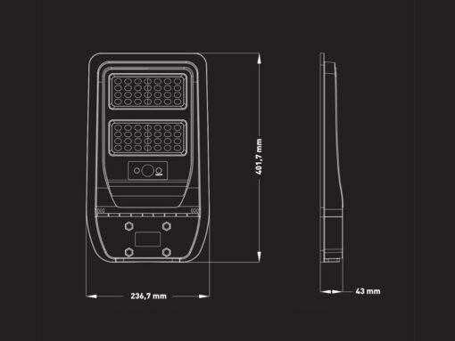Solar 750lm LED Streetlight with Sensor and Remote Control - Image 5