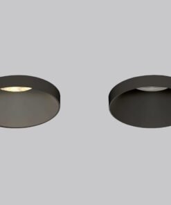 Alternative view of GU10 Recessed design fixture cylinder sand black with lamp holder