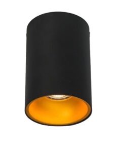 GU10 Surface mounted spotlight fixture cylinder sand gold and black